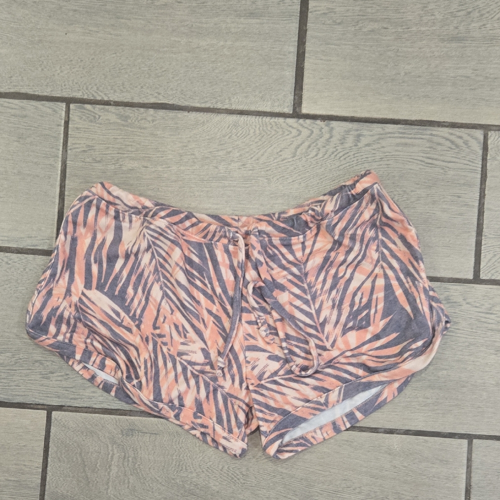 Sundry Palm Print Lounge Shorts Size 2‎ (M) Coral & Charcoal | NWT